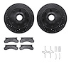 8512-99254 Drilled/Slotted Brake Rotors w/5000 Advanced Brake Pads Kit & Hardware [Black], 1980-1985 Ford/Lincoln/Mercury/Mazda, - image 1
