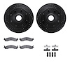 8512-99327 Drilled/Slotted Brake Rotors w/5000 Advanced Brake Pads Kit & Hardware [Black], 1995-2000 Ford/Lincoln/Mercury/Mazda, - image 1