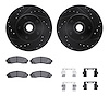 8512-99348 Drilled/Slotted Brake Rotors w/5000 Advanced Brake Pads Kit & Hardware [Black], 2003-2011 Ford/Lincoln/Mercury/Mazda, - image 1