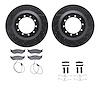 8512-99416 Drilled/Slotted Brake Rotors w/5000 Advanced Brake Pads Kit & Hardware [Black], 2017-2019 Ford/Lincoln/Mercury/Mazda, - image 1
