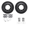 8512-99417 Drilled/Slotted Brake Rotors w/5000 Advanced Brake Pads Kit & Hardware [Black], 2017-2019 Ford/Lincoln/Mercury/Mazda, - image 1