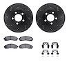 8512-99462 Drilled/Slotted Brake Rotors w/5000 Advanced Brake Pads Kit & Hardware [Black], 2001-2002 Ford/Lincoln/Mercury/Mazda, - image 1