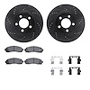 8512-99480 Drilled/Slotted Brake Rotors w/5000 Advanced Brake Pads Kit & Hardware [Black], 2003-2011 Ford/Lincoln/Mercury/Mazda, - image 1