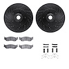 8512-99546 Drilled/Slotted Brake Rotors w/5000 Advanced Brake Pads Kit & Hardware [Black], 2004-2006 Ford/Lincoln/Mercury/Mazda, - image 1
