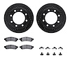8512-99582 Drilled/Slotted Brake Rotors w/5000 Advanced Brake Pads Kit & Hardware [Black], 2006-2010 Ford/Lincoln/Mercury/Mazda, - image 1