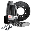 8512-99642 Drilled/Slotted Brake Rotors w/5000 Advanced Brake Pads Kit & Hardware [Black], Fits Select Ford/Lincoln/Mercury/Mazd
