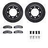 8512-99687 Drilled/Slotted Brake Rotors w/5000 Advanced Brake Pads Kit & Hardware [Black], Fits Select Ford/Lincoln/Mercury/Mazd - image 1