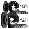 8514-07001 Drilled/Slotted Brake Rotors w/5000 Advanced Brake Pads Kit & Hardware [Black], 2013-2019 Mopar, Position: Front and  - image 1