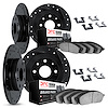 8514-07010 Drilled/Slotted Brake Rotors w/5000 Advanced Brake Pads Kit & Hardware [Black], 1968-1983 Mopar, Position: Front and  - image 1
