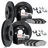 8514-13057 Drilled/Slotted Brake Rotors w/5000 Advanced Brake Pads Kit & Hardware [Black], 2018-2021 Subaru, Position: Front and - image 1