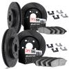 8514-46028 Drilled/Slotted Brake Rotors w/5000 Advanced Brake Pads Kit & Hardware [Black], 2013-2015 GM, Position: Front and Rea - image 1