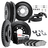 8514-47276 Drilled/Slotted Brake Rotors w/5000 Advanced Brake Pads/Drums/Shoes & Hardware Kit [Black], 2004-2008 GM, Position: F - image 1