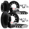 8514-48014 Drilled/Slotted Brake Rotors w/5000 Advanced Brake Pads Kit & Hardware [Black], 1994-2000 GM, Position: Front and Rea - image 1