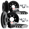 8514-54032 Drilled/Slotted Brake Rotors w/5000 Advanced Brake Pads Kit & Hardware [Black], 1997-2004 Ford/Lincoln/Mercury/Mazda, - image 1