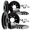 8514-54111 Drilled/Slotted Brake Rotors w/5000 Advanced Brake Pads Kit & Hardware [Black], 2012-2014 Ford/Lincoln/Mercury/Mazda, - image 1