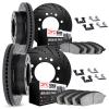 8514-54386 Drilled/Slotted Brake Rotors w/5000 Advanced Brake Pads Kit & Hardware [Black], 2000-2004 Ford/Lincoln/Mercury/Mazda, - image 1