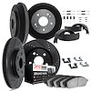 8514-67090 Drilled/Slotted Brake Rotors w/5000 Advanced Brake Pads/Drums/Shoes & Hardware Kit [Black], 2013-2021 Multiple Makes/ - image 1