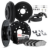 8514-72008 Drilled/Slotted Brake Rotors w/5000 Advanced Brake Pads/Drums/Shoes & Hardware Kit [Black], 1992-1995 Multiple Makes/ - image 1