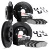 8514-74084 Drilled/Slotted Brake Rotors w/5000 Advanced Brake Pads Kit & Hardware [Black], 2008-2015 Audi/Volkswagen, Position:  - image 1