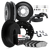 8514-76005 Drilled/Slotted Brake Rotors w/5000 Advanced Brake Pads/Drums/Shoes & Hardware Kit [Black], 1981-1985 Lexus/Toyota/Sc - image 1