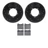8602-02000 Drilled/Slotted Brake Rotors w/5000 Euro Ceramic Brake Pads Kit [Black], 1965-1976 Porsche, Position: Front - image 1