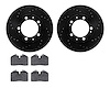 8602-02012 Drilled/Slotted Brake Rotors w/5000 Euro Ceramic Brake Pads Kit [Black], 1989-1997 Porsche, Position: Front - image 1