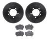 8602-02013 Drilled/Slotted Brake Rotors w/5000 Euro Ceramic Brake Pads Kit [Black], 1997-2004 Porsche, Position: Front - image 1