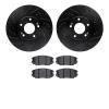8602-03000 Drilled/Slotted Brake Rotors w/5000 Euro Ceramic Brake Pads Kit [Black], 2006-2011 Kia/Hyundai/Genesis, Position: Fro - image 1