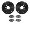 8602-07000 Drilled/Slotted Brake Rotors w/5000 Euro Ceramic Brake Pads Kit [Black], 2009-2019 Mopar, Position: Rear - image 1