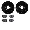 8602-07002 Drilled/Slotted Brake Rotors w/5000 Euro Ceramic Brake Pads Kit [Black], 2014-2019 Mopar, Position: Rear - image 1