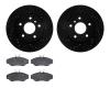 8602-11000 Drilled/Slotted Brake Rotors w/5000 Euro Ceramic Brake Pads Kit [Black], 1994-2002 Land Rover, Position: Front - image 1