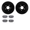 8602-11001 Drilled/Slotted Brake Rotors w/5000 Euro Ceramic Brake Pads Kit [Black], 1994-2004 Land Rover, Position: Rear - image 1