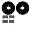 8602-11007 Drilled/Slotted Brake Rotors w/5000 Euro Ceramic Brake Pads Kit [Black], 2006-2009 Land Rover, Position: Front - image 1