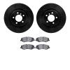 8602-11012 Drilled/Slotted Brake Rotors w/5000 Euro Ceramic Brake Pads Kit [Black], 2010-2012 Land Rover, Position: Front - image 1