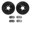 8602-11029 Drilled/Slotted Brake Rotors w/5000 Euro Ceramic Brake Pads Kit [Black], 2018-2020 Land Rover, Position: Rear - image 1