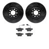 8602-16008 Drilled/Slotted Brake Rotors w/5000 Euro Ceramic Brake Pads Kit [Black], 2017-2021 Alfa Romeo, Position: Rear - image 1