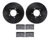 8602-20001 Drilled/Slotted Brake Rotors w/5000 Euro Ceramic Brake Pads Kit [Black], 1973-1997 Jaguar, Position: Front - image 1