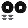 8602-20003 Drilled/Slotted Brake Rotors w/5000 Euro Ceramic Brake Pads Kit [Black], 1990-1997 Jaguar, Position: Front - image 1