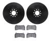 8602-20012 Drilled/Slotted Brake Rotors w/5000 Euro Ceramic Brake Pads Kit [Black], 2003-2005 Jaguar, Position: Front - image 1