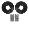 8602-22001 Drilled/Slotted Brake Rotors w/5000 Euro Ceramic Brake Pads Kit [Black], 1968-1973 Opel, Position: Front - image 1