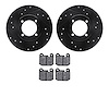 8602-22002 Drilled/Slotted Brake Rotors w/5000 Euro Ceramic Brake Pads Kit [Black], 1974-1974 Opel, Position: Front - image 1