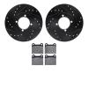 8602-22003 Drilled/Slotted Brake Rotors w/5000 Euro Ceramic Brake Pads Kit [Black], 1974-1974 Opel, Position: Front - image 1