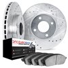 8602-27026 Drilled/Slotted Brake Rotors w/5000 Euro Ceramic Brake Pads Kit [Black], 2000-2004 Volvo, Position: Front - image 2