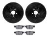 8602-27046 Drilled/Slotted Brake Rotors w/5000 Euro Ceramic Brake Pads Kit [Black], Fits Select Multiple Makes/Models, Position: - image 1