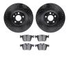 8602-27048 Drilled/Slotted Brake Rotors w/5000 Euro Ceramic Brake Pads Kit [Black], Fits Select Multiple Makes/Models, Position: - image 1