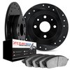 8602-31000 Drilled/Slotted Brake Rotors w/5000 Euro Ceramic Brake Pads Kit [Black], 1967-1969 BMW, Position: Front - image 2