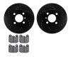 8602-31005 Drilled/Slotted Brake Rotors w/5000 Euro Ceramic Brake Pads Kit [Black], 1977-1977 BMW, Position: Front - image 1