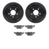 8602-31032 Drilled/Slotted Brake Rotors w/5000 Euro Ceramic Brake Pads Kit [Black], 1995-2002 BMW, Position: Rear - image 1