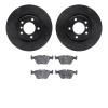 8602-31033 Drilled/Slotted Brake Rotors w/5000 Euro Ceramic Brake Pads Kit [Black], 1995-2002 BMW, Position: Front - image 1