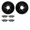 8602-31042 Drilled/Slotted Brake Rotors w/5000 Euro Ceramic Brake Pads Kit [Black], 1999-2008 BMW, Position: Front - image 1